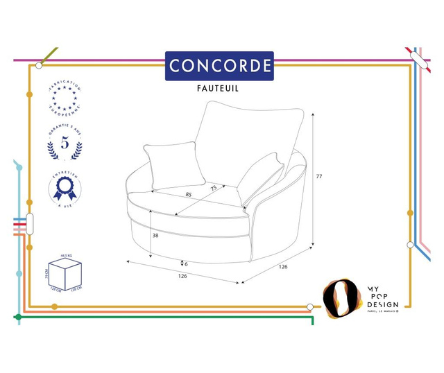Fotel obrotowy Concorde Uni Cream