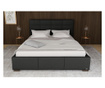 Легло с място за съхранение Lazulis Black 140x200 см
