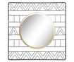 Oglinda de perete Item International, Paddy, metal, 40x2x40 cm, negru/galben auriu