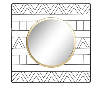 Oglinda de perete Item International, Paddy, metal, 40x2x40 cm, negru/galben auriu