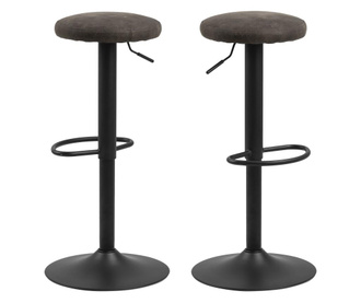 Set 2 barskih stolov Finch Dark Grey