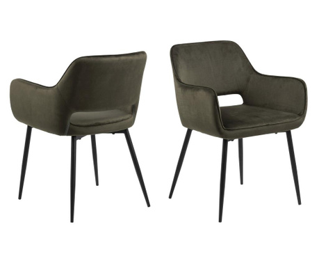 RESIGILAT Set 2 scaune dining Actona, Ranja Green, verde, 60x56x79 cm