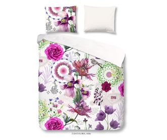 Set de pat King Good Morning, Flora, bumbac, alb, King