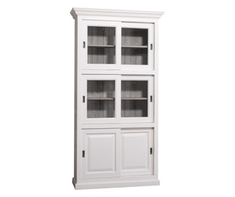 Bufet Szel Mob, Terio White, lemn de brad, 110x40x210 cm, alb