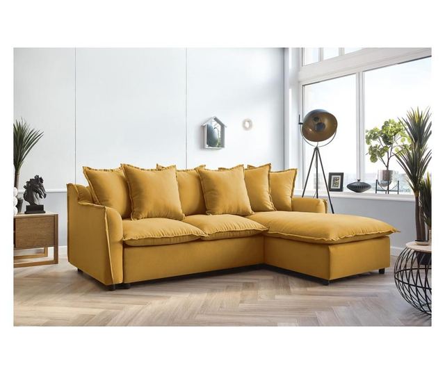 Desna kutna garnitura na razvlačenje Mona Yellow