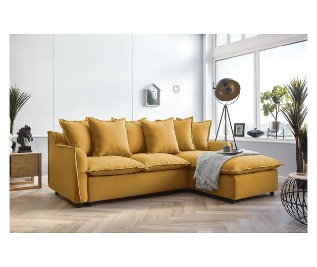Desna kutna garnitura na razvlačenje Mona Yellow