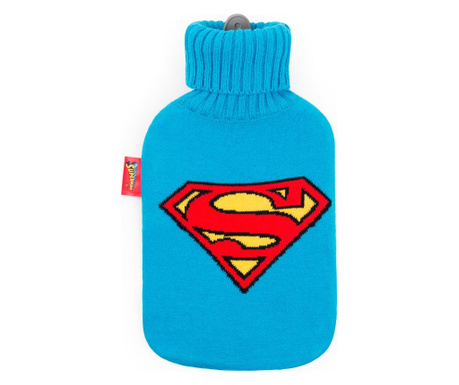 Husa pentru sticla cu apa calda Excelsa, Superman, cauciuc, 2L