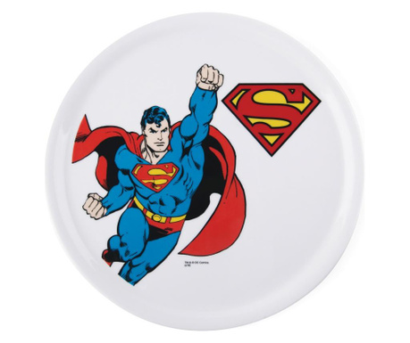 Platou pentru pizza Excelsa, Superman, portelan, 31x31x2 cm