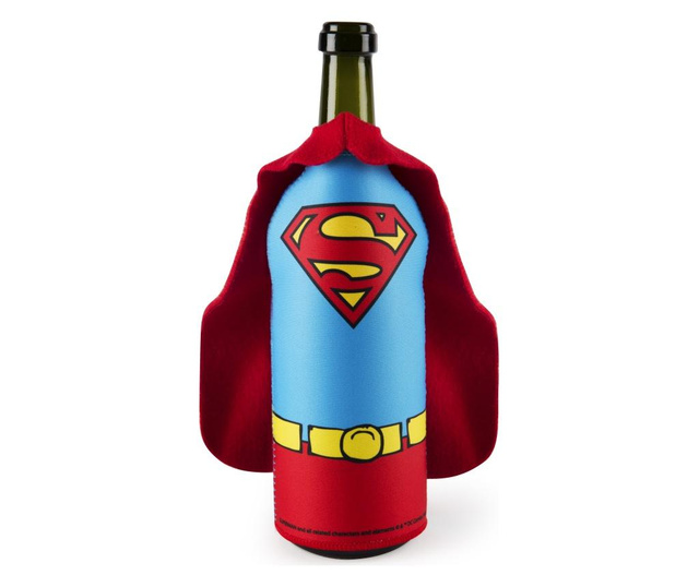 Husa pentru sticla Excelsa, Superman, neopren, 12x12x23 cm