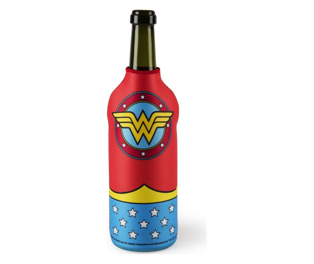 Husa pentru sticla Excelsa, Wonder Woman, neopren, 12x12x23 cm