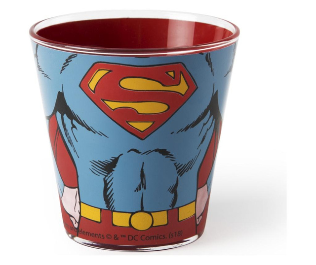 Pahar pentru apa Excelsa, Superman, sticla, 9x9x9 cm