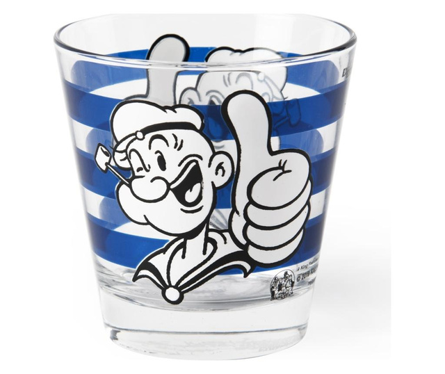 Pahar pentru apa Excelsa, Popeye, sticla suflata, 6x6x7 cm