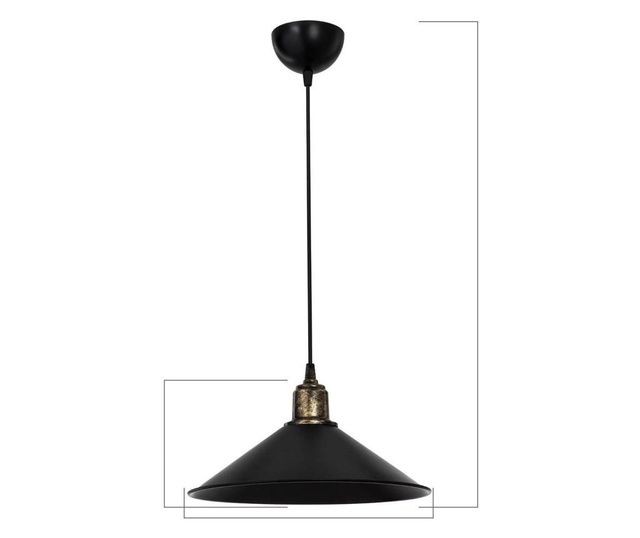 Lustra Squid Lighting, Raya Antique Black, plastic (amestec de ABS si policarbonat), Incandescent, max. 60 W, negru antic, 30x30