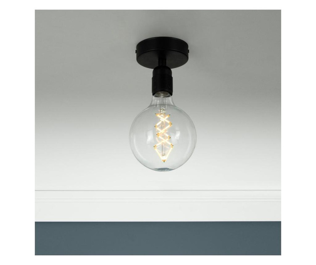Lustra Bulb Attack, Uno, fasung din otel acoperit cu pulbere, incandescent, LED, fluorescent, E27, negru, 4x4x10 cm