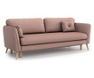 Clara Soro Powder Pink Kihúzható háromszemélyes kanapé