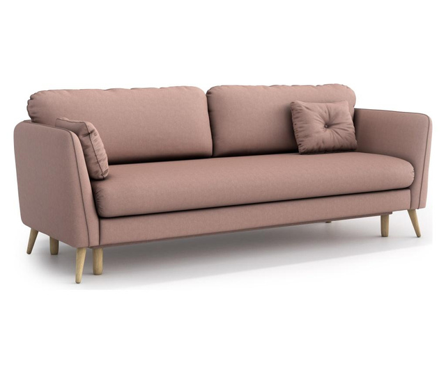Clara Soro Powder Pink Kihúzható háromszemélyes kanapé