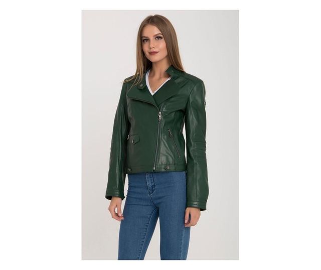 express green leather jacket