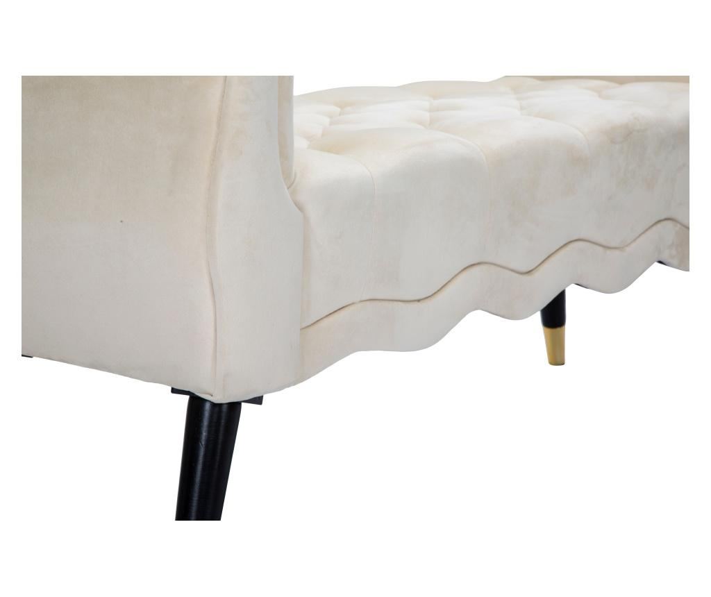 Bancă Paris crem/auriu cm 120x40x60 - 7