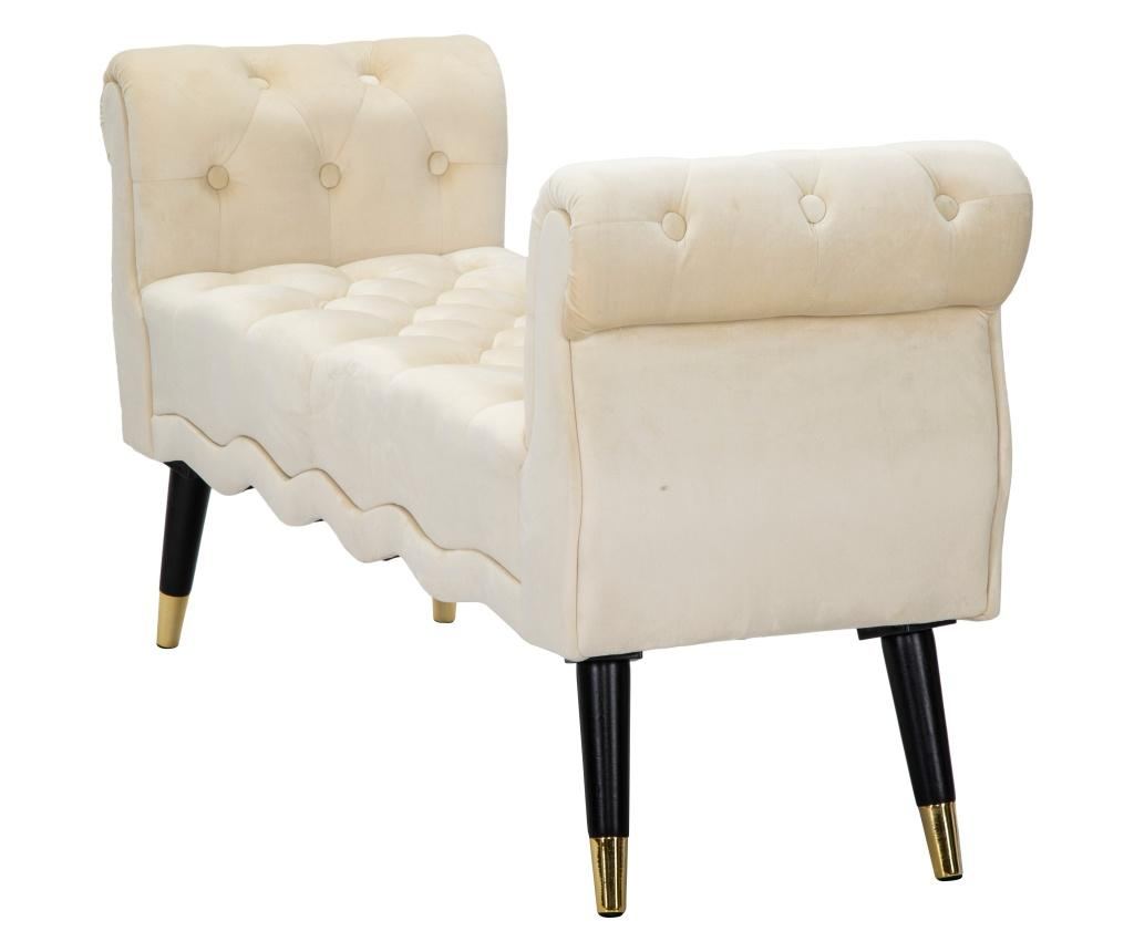 Bancă Paris crem/auriu cm 120x40x60 - 4