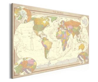 Εκτύπωση καμβά Cream World Map