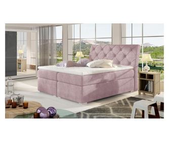 Pat boxspring cu spatiu pentru depozitare Balvin Pink