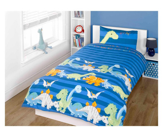 Set posteljina Single Dinosaur Blue
