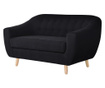 Canapea 2 locuri Jalouse Maison, Vicky Black, negru, 148x88x85 cm