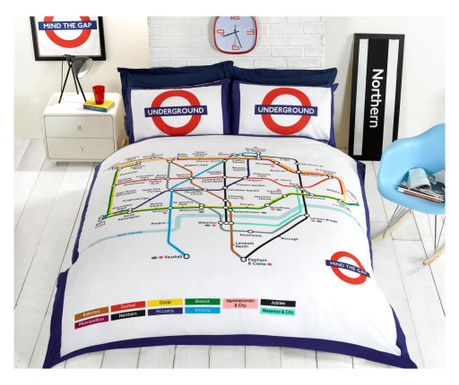 Set posteljina Double Extra s dva lica London Underground
