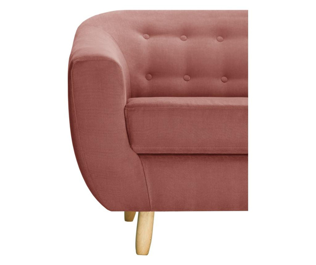 Canapea 3 locuri Jalouse Maison, Vicky Peach, roz piersica, 188x88x85 cm
