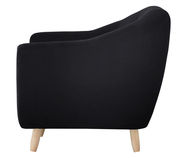 Canapea 2 locuri Jalouse Maison, Vicky Black, negru, 148x88x85 cm