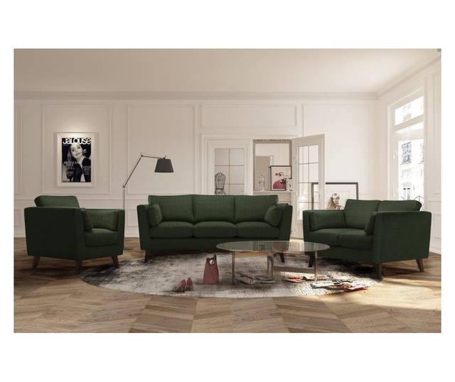 Elisa Dark Green Háromszemélyes kanapé