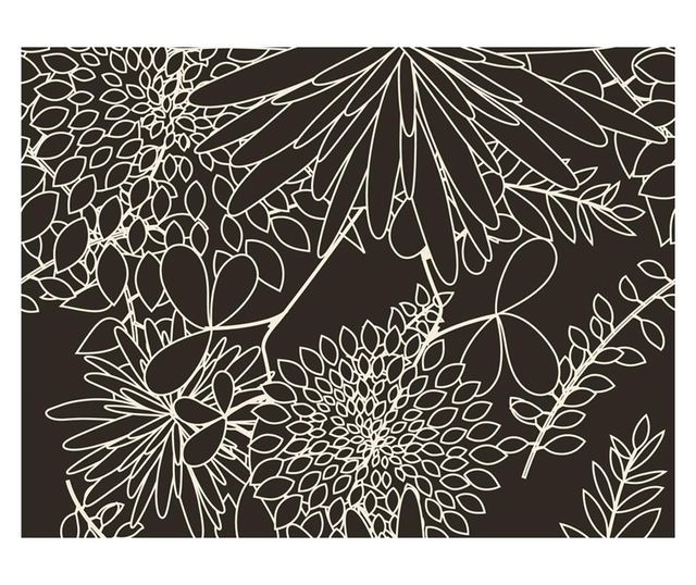 Foto tapeta Black And White Floral Background 231x300 cm