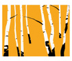Foto tapeta Birches On The Orange Background 154x200 cm