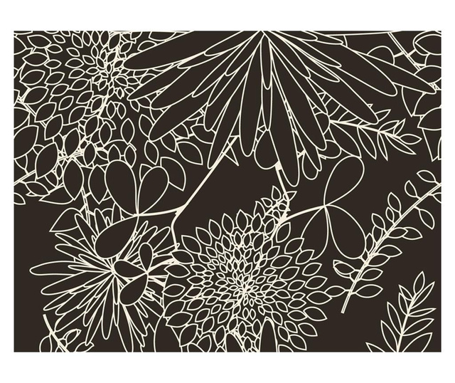 Foto tapeta Black And White Floral Background 270x350 cm