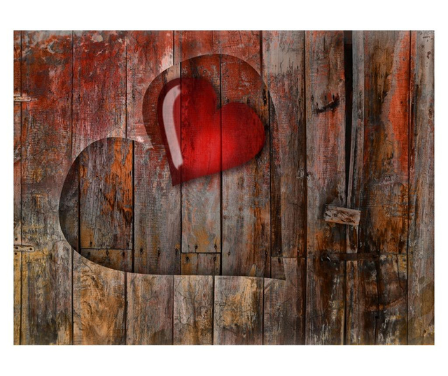 Foto tapeta Heart On Wooden Background 309x400 cm