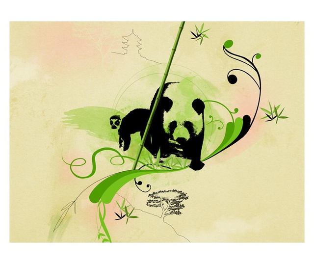 Fototapeta Giant Panda In Bamboo Forest 309x400 cm