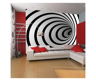 Foto tapeta Black And White 3D Tunnel 193x250 cm