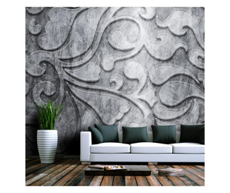 Foto tapeta Silver Background With Floral Pattern 309x400 cm