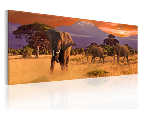 Картина March of african elephants 135x45