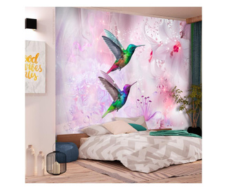 Foto tapeta Colourful Hummingbirds Purple 105x150 cm