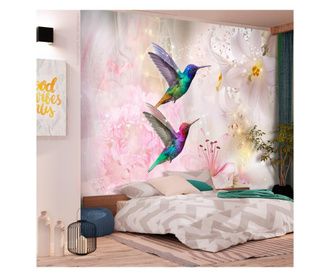 Foto tapeta Colourful Hummingbirds Pink 140x200 cm
