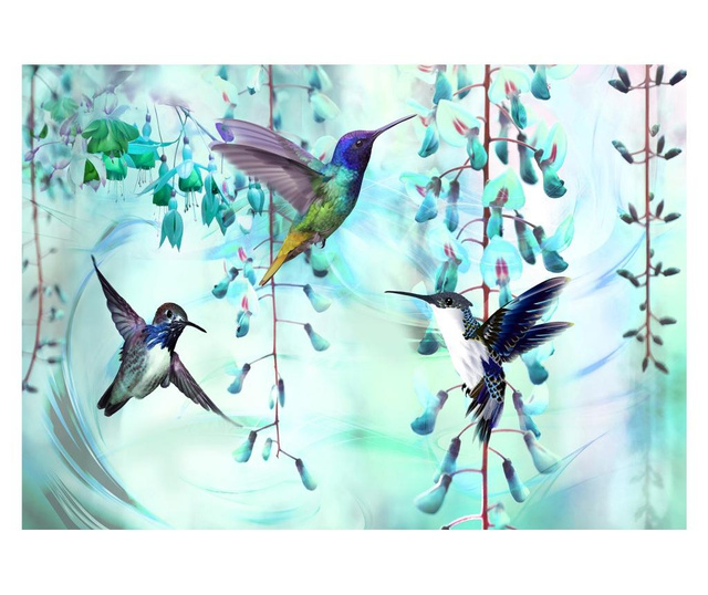 Flying Hummingbirds Green Fotótapéta 70x100 cm