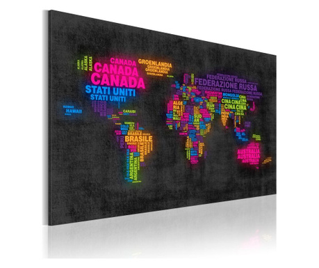 Obraz The map of the World - Italian names of countries 60x40