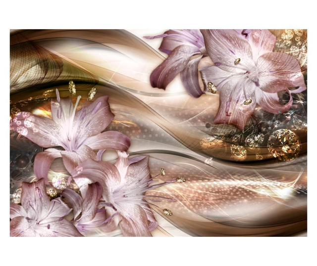 Foto tapeta Lilies On The Wave Brown 280x400 cm