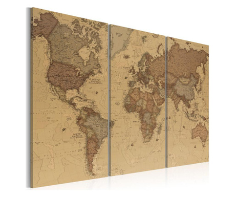 Комплект от 3 картини Stylish World Map