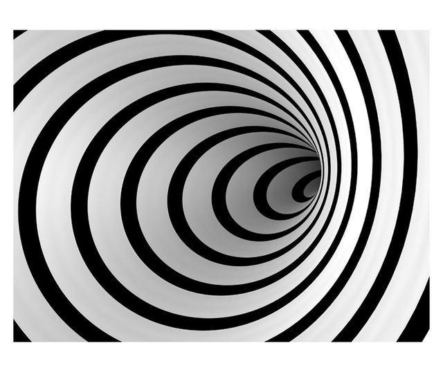 Foto tapeta Black And White 3D Tunnel 270x350 cm