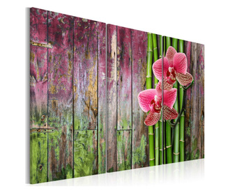 Set 3 tablouri Artgeist, Flower and bamboo, canvas netesut