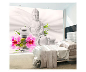 Fototapeta Buddha And Orchids 105x150 cm
