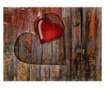Foto tapeta Heart On Wooden Background 154x200 cm