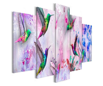 Colourful Hummingbirds (5 Parts) Wide Violet 5 db Kép 100x50